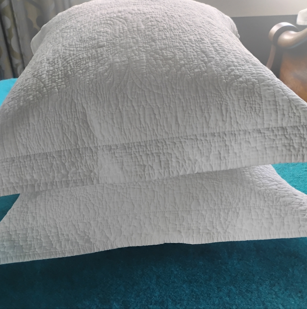 Matelasse Pillow Shams in White (Shams Only)